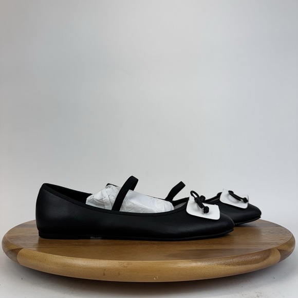 New Womens Reaction Kenneth Cole Myra Black Faux Leather Ballet Flats Size 9.5 M - Picture 1 of 8